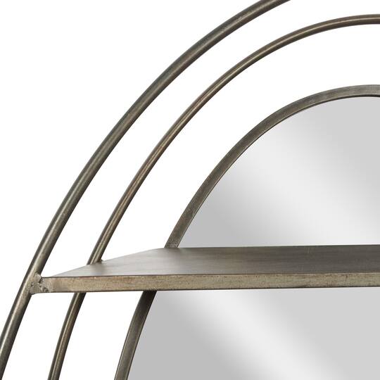 Silver Metal Modern Wall Mirror, 36" x 25" x 6"